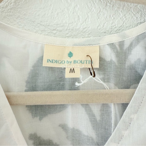 Indigo by boutin The poppy floral midi dress short puff sleeves size M - Picture 3 of 13